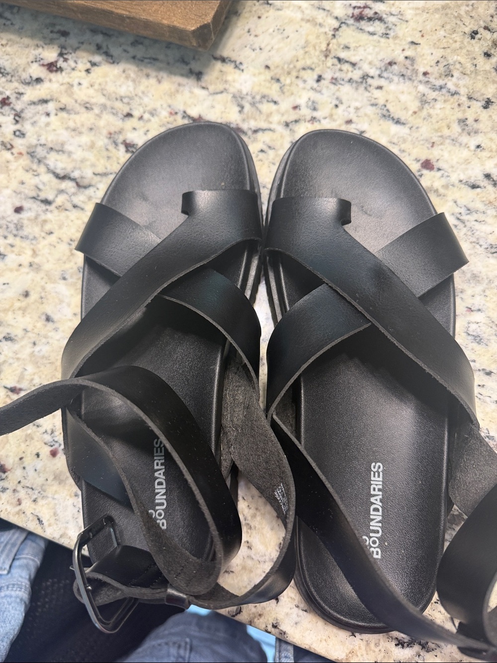 No Boundaries Black Cross-Strap Ankle Tie Sandals